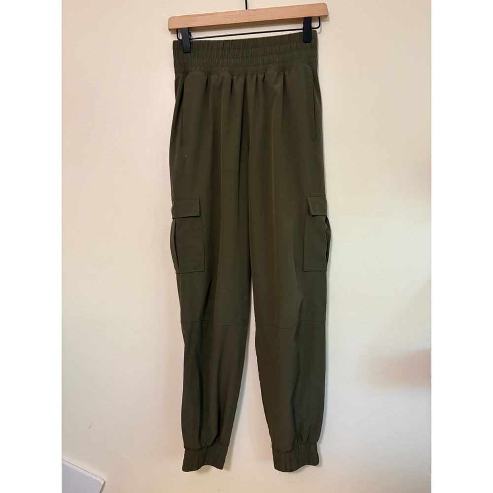 YPB Abercrombie motionTEK Cargo Joggers Olive Green High Rise Pants XS